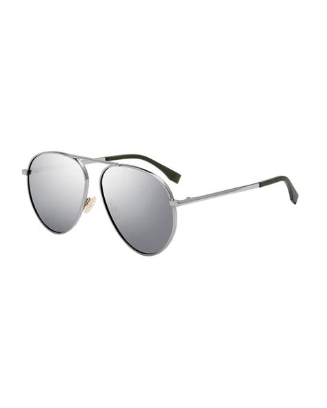 fendi men's metal aviator sunglasses|Fendi round 52mm sunglasses.